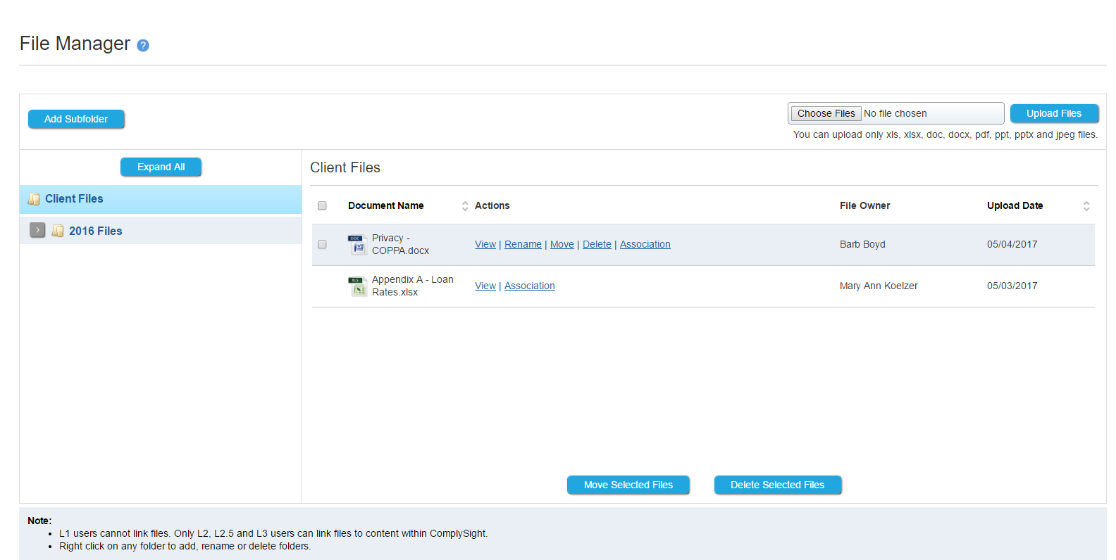ComplySight File Manager