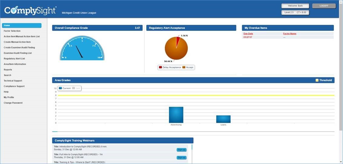 ComplySight Dashboard
