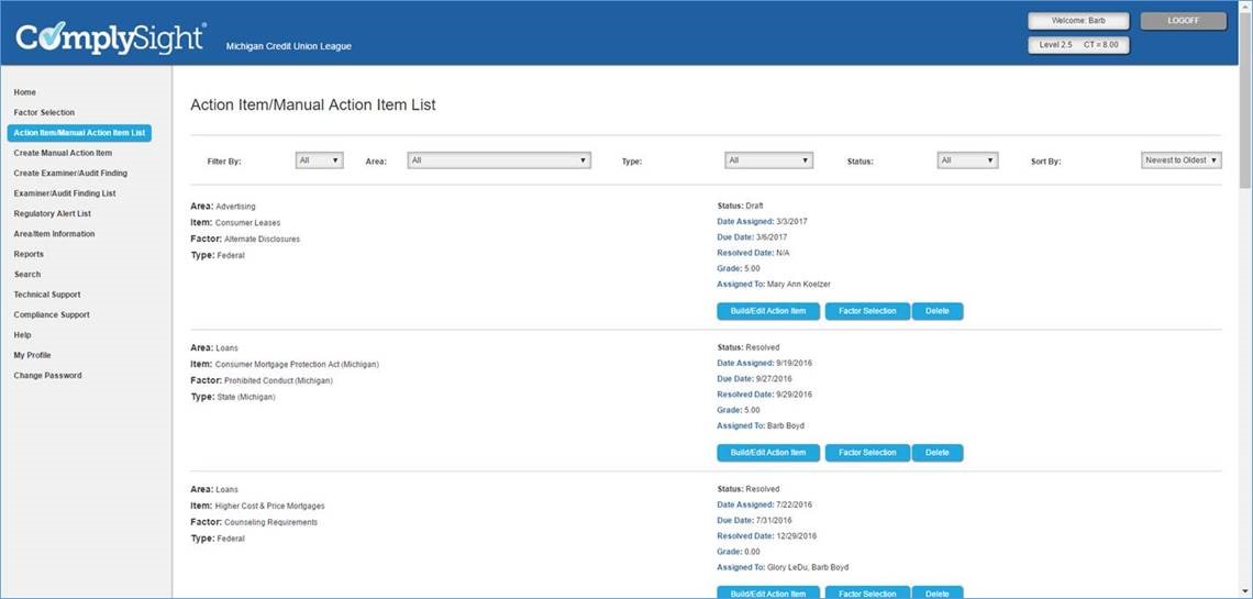 ComplySight Dashboard